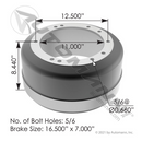 Brake Drum 16.500in X 7.000in | 151.6702 Automann