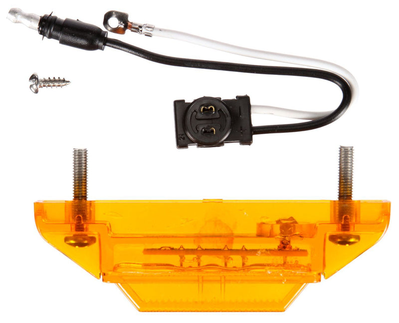 35 Series Yellow LED 1"x4" Rectangular Marker Clearance Light, Fit 'N Forget M/C & 2 Screw Mount | Truck-Lite 35001Y