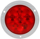 Super 44 Red LED 4" Round Stop/Turn/Tail Light, Fit 'N Forget S.S. & Gray Flange Mount | Truck-Lite 44322R