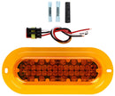 Super 60 Yellow LED 6" Oval Strobe Lamp, Fit 'N Forget S.S. | Truck-Lite 60126Y