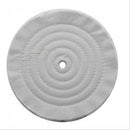 8" White Soft Muslin Buff - 1/2" Arbor | United Pacific 90022