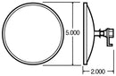 5" Round Black Steel Convex Mirror, Universal Mount | Truck-Lite 97802