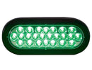 Green 6 Inch Oval Recessed LED Strobe Light With Quad Flash | Buyers Products SL66GO