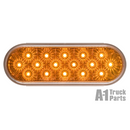 16-LED 6" Oval Yellow Parking/Turn Signal with Clear Lens, PL-3 Connection for Grommet Mount | Optronics STL22CCAB