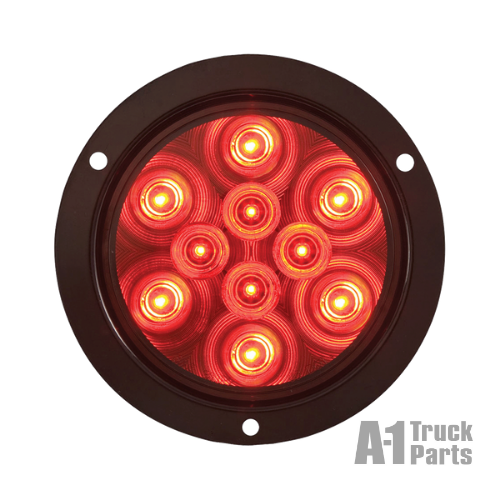 4" Round 12-LED Red Stop/Turn/Tail Light, PL-3 Connection for Grommet Mount | Optronics STL23RBP