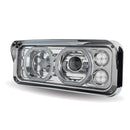 Universal Chrome LED Projector Headlight Assembly w/ Auxiliary Halo Rings & Housing Bucket - Driver Side | TLED-H120 Trux Accessories