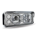 Universal Chrome LED Projector Headlight Assembly w/ Auxiliary Halo Rings & Housing Bucket - Passenger Side | TLED-H121 Trux Accessories