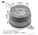 Brake Drum 15.000in X 7.000in | 151.5701 Automann