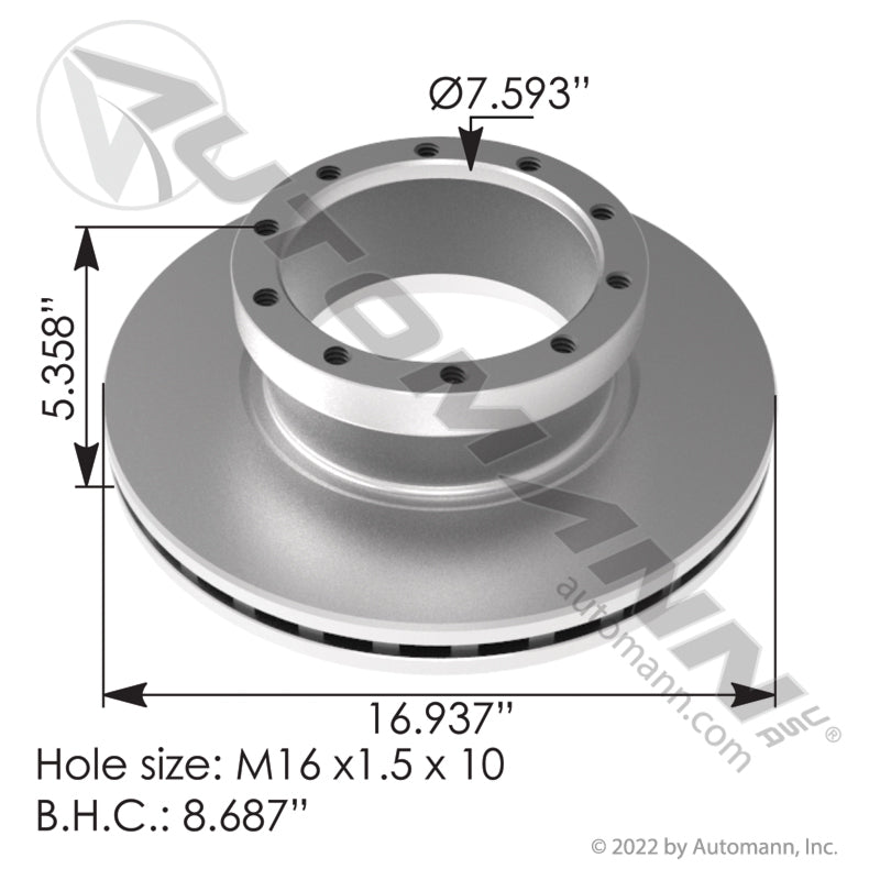 Air Disc Rotor 16.937in | 153.125800 Automann