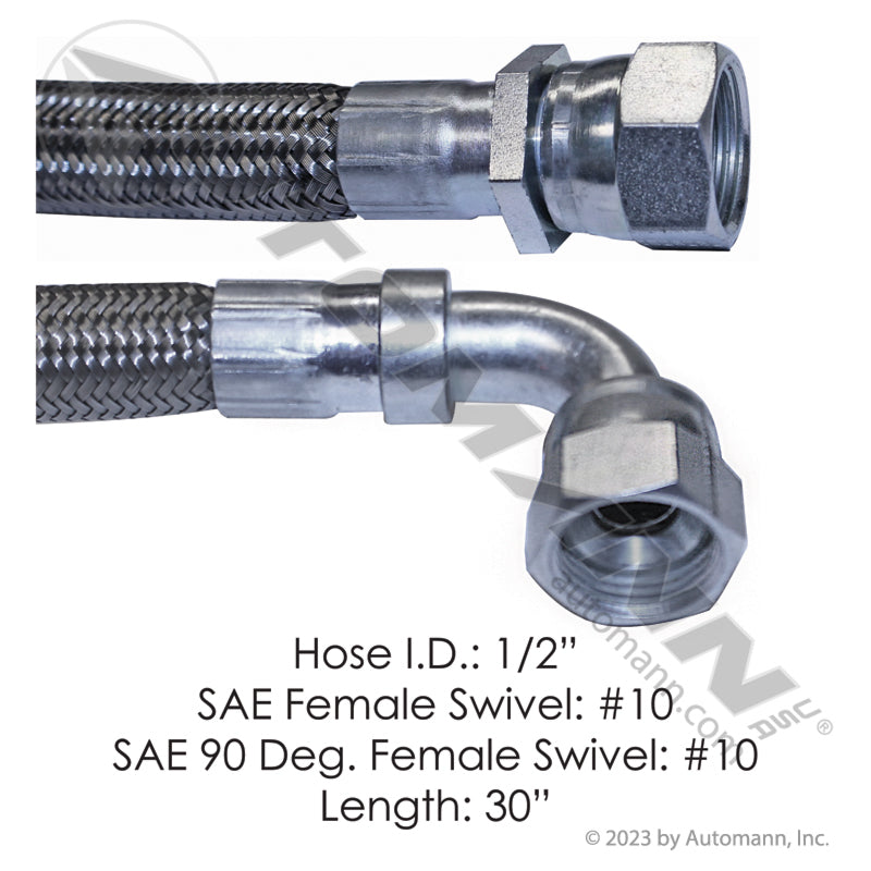 Discharge Hose 2 Fem SAE Swivel 30in FTL | 177.10730 Automann