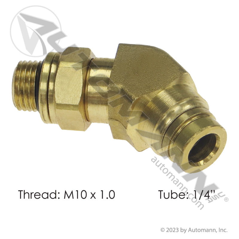 Brass PLC 45 Deg Male Elbow 1/4 x M10 | 177.13B744M10 Automann