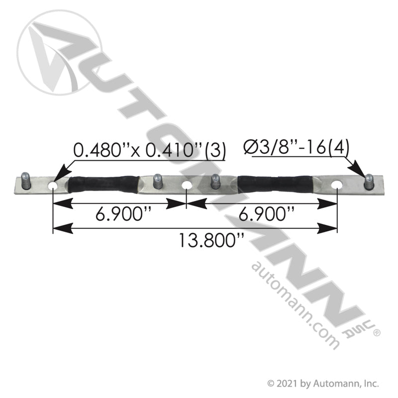 Cable Negative 2/0 14in Black Freightliner | 178.2029BK Automann