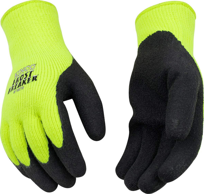 High-Visibility Green Heavy Thermal Knit Shell & Latex Palm Gloves | 1875XL Kinco