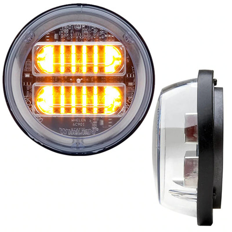 Amber 4 Inch Round Clear Extended Lens LED Lighthead | 2EA00ZCR Whelen