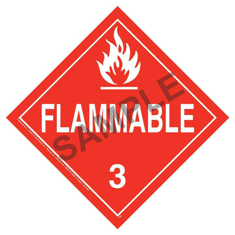 Class 3 Flammable Liquid Placard Removable Adhesive | 39040 JJ Keller