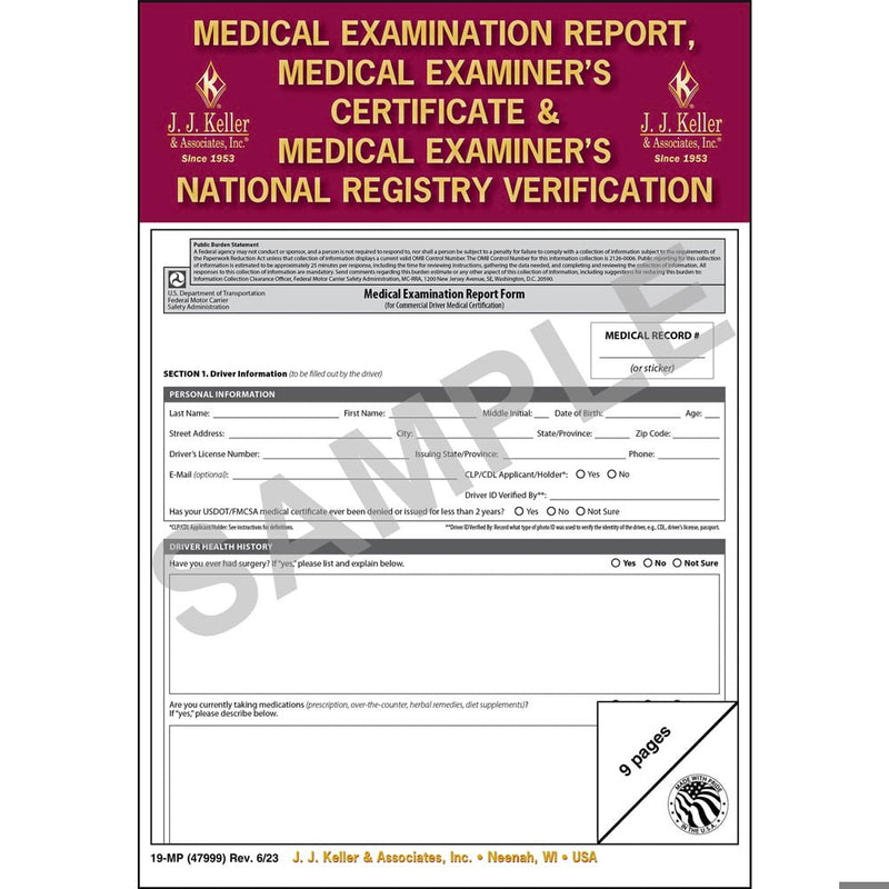 Medical Examination Report | 47999 JJ Keller