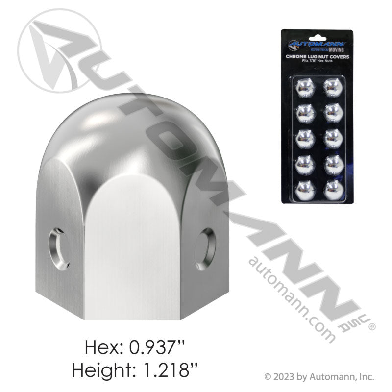 Chrome Steel Push On 15/16in 10PK | 562.A4045C-BP10 Automann