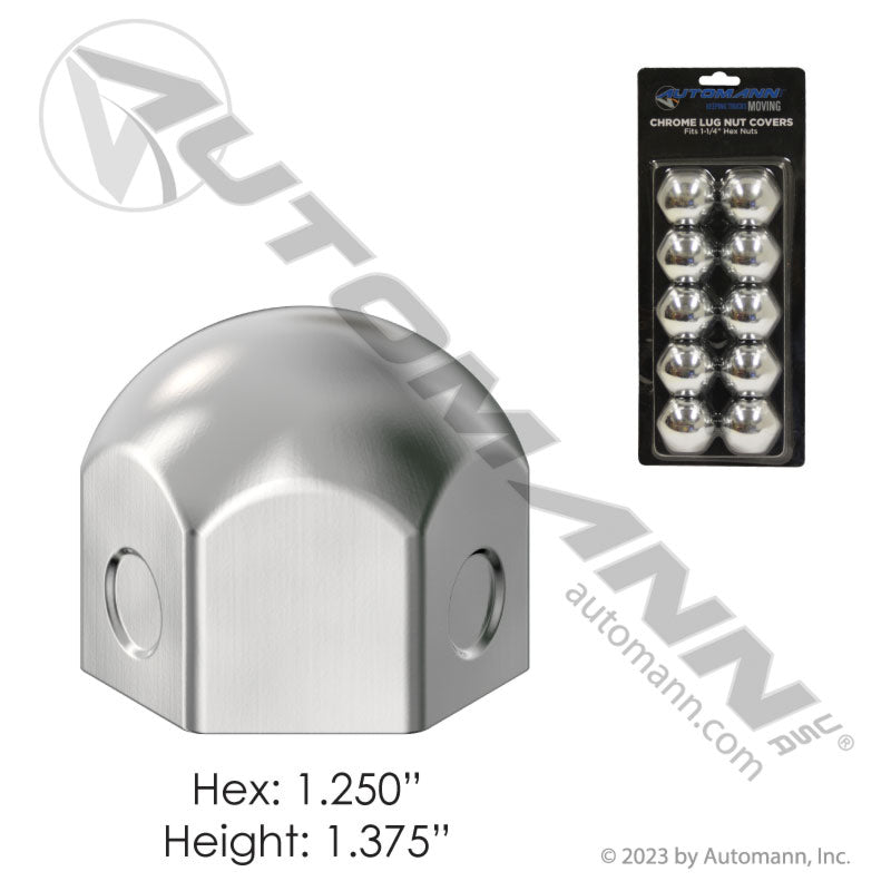 Chrome Steel Push On 1-1/4in 10PK | 562.A4049C-BP10 Automann