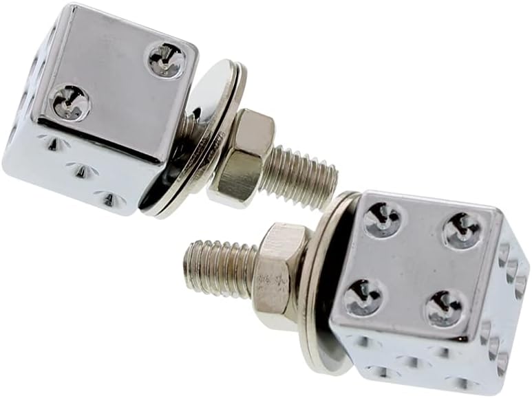 Chrome Dice License Plate Fastener (2-Pack) | 70070 United Pacific
