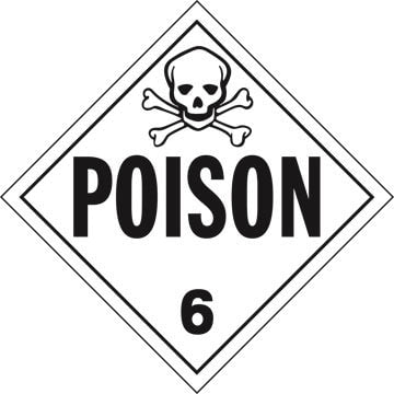 Division 6.1 Poison Placard Removable Adhesive - 4 mil Vinyl | 755 JJ Keller