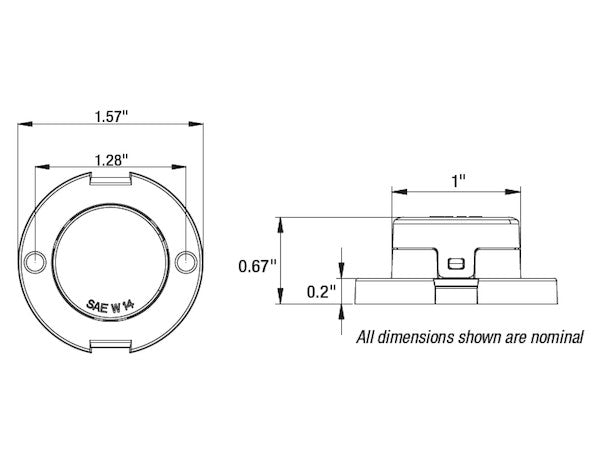 Clear Surface/Recess Mount Round LED Strobe Light | 8892401 Buyers Products