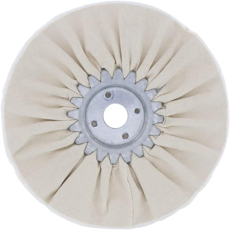 6" White Treated Airway Buff - 5/8" & 1/2" Arbor | 90067 United Pacific