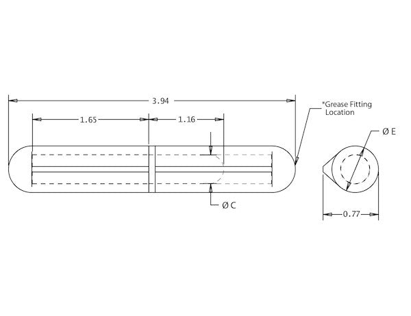 STEEL WELD-ON BULLET HINGE WITH GREASE FITTING | FBP100GF BUYERS PRODUCTS