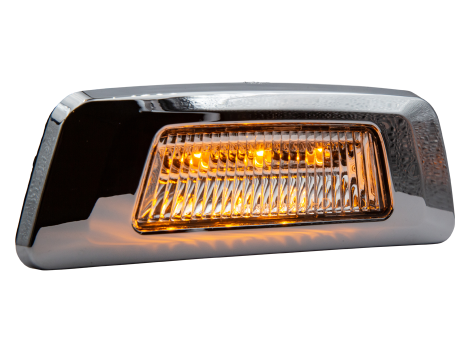 PACCAR® Trapezoid Side Turn Marker Light with Exterior Chrome Bezel | Clear Lens | HD63503YCSMD-C Heavy Duty Lighting