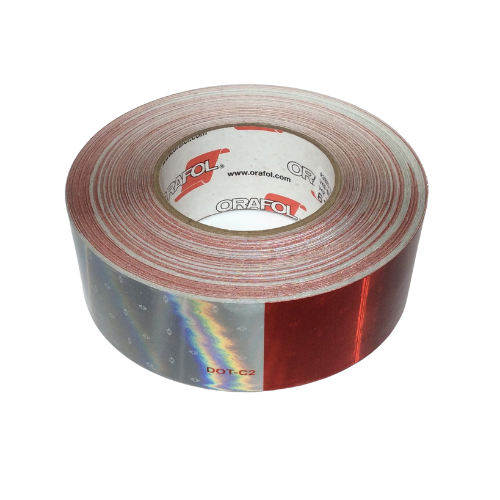 2" x 150' Red & White Microprismatic Conspicuity Tape | 19160 Orafol