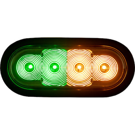 6 INCH LED OVAL STROBE LIGHT-AMBER/GREEN LEDS | SL62AG BUYERS PRODUCTS