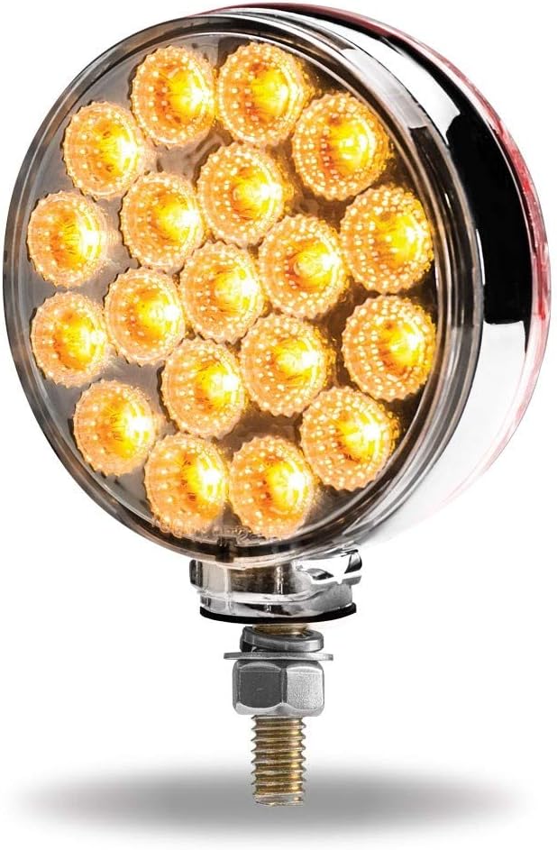 Clear Amber/Red Turn & Marker Double Face Round Reflector LED Light | TLED-DFCC3 Trux Accessories