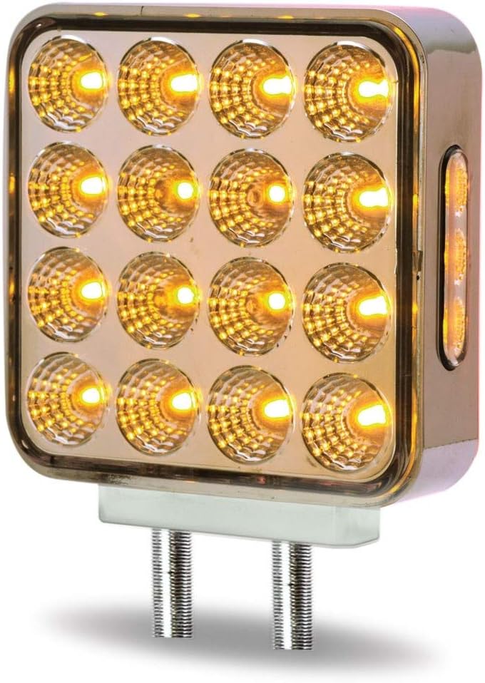 Amber/Red Stop, Turn & Tail 3" Mini Double Face Round Reflector LED Light | TLED-DS3X2 Trux Accessories