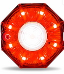 3″ Dual Color Red/White Portable/Magnetic/Hangable Hazard LED Flashing Mini Pucks – 9 Diodes | TLED-OC1R TRUX