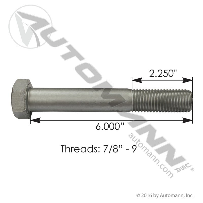 Cap Screw 7/8 -9in X 6in GR8 | C780600GR8D Automann
