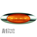 4-LED Oval Yellow Marker/Clearance Light with Bezel, 12V | Optronics 00212335P