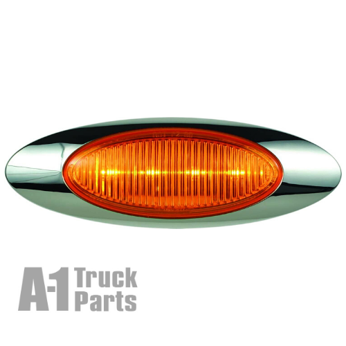 4-LED Oval Yellow Marker/Clearance Light with Bezel, 12V | Optronics 00212335P