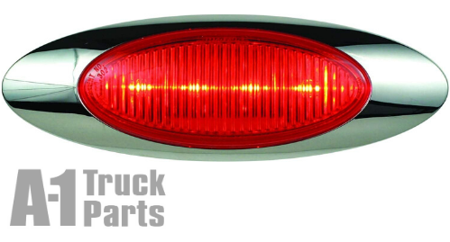 4-LED Red Oval Marker/Clearance Light with Bezel for Surface Mount, 12V | Optronics 00212337P