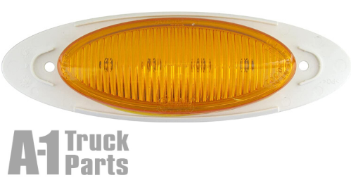 6.5" Oval 4-LED Yellow Marker/Clearance Light with Bezel, 12V | Optronics 00212365P