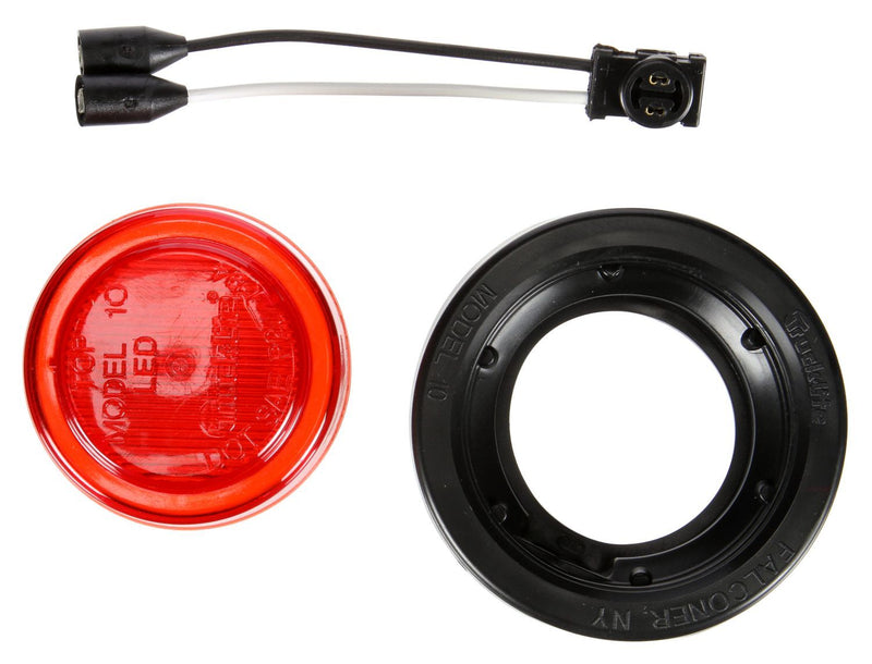 10 Series Red LED 2.5" Round Marker Clearance Light, Fit 'N Forget & Grommet Kit | Truck-Lite 10050R