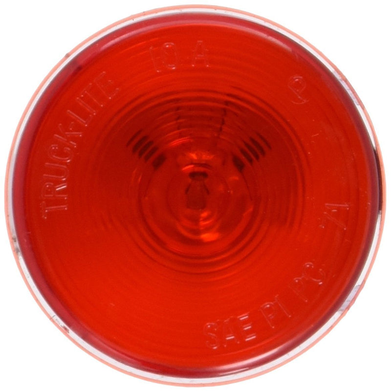 10 Series Incadescent Red 2.5" Round Marker Clearance Light, PL-10 Connection & Grommet Mount | Truck-Lite 10202R3
