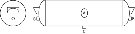 27-1/2" Air Tank with Standard Bracket, 1488 cu. In | Tectran 2001V