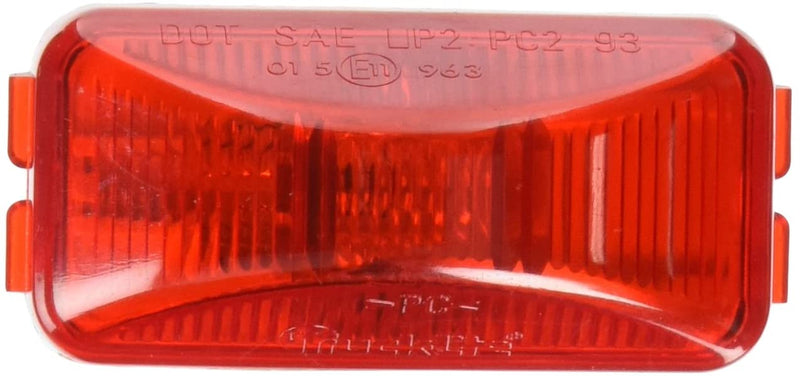15 Series Red Incandescent 1"x2" Rectangular Marker Clearance Light, PL-10 & Bracket Mount | Truck-Lite 15200R
