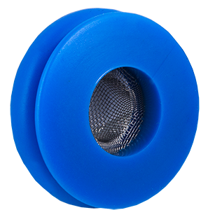Blue Polyurethane Gladhand 1-1/4" Traditional Sealing Lip with Built In Filter (Pack of 5) | Tectran 101117B