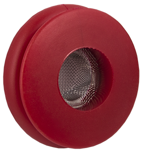 Red Polyurethane Gladhand 1-1/4" Traditional Sealing Lip with Built in Filter (Pack of 5) | Tectran 101117R