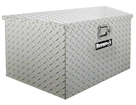 15" x 14.5" x 34/20.7" Diamond Tread Aluminum Trailer Tongue Truck Box | Buyers Products 1701380
