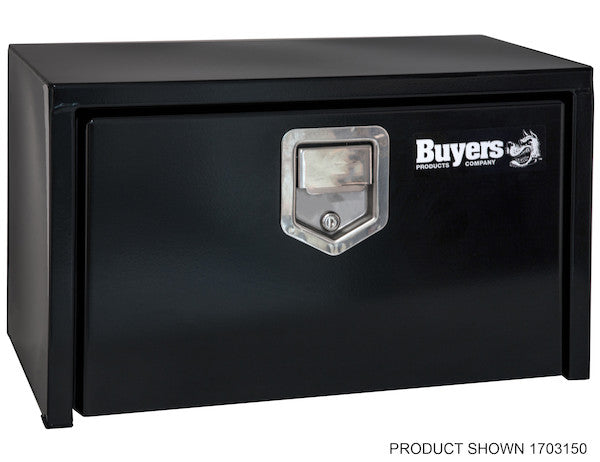 14" x 12" x 24" Black Steel Underbody Truck Box With Paddle Latch | Buyers Products 1703150