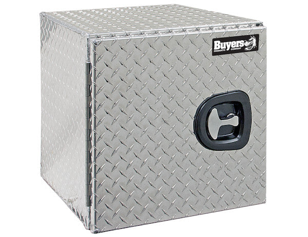 18" x 18 "x 18" Diamond Tread Aluminum Underbody Truck Box - Single Barn Door, Compression Latch | Buyers Products 1705201