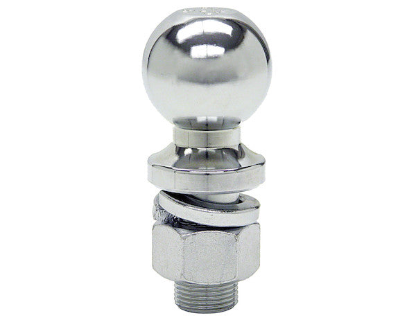 2" Chrome Hitch Ball With 1" Shank - 10000 lb M.G.T.W. | Buyers Products 1802007