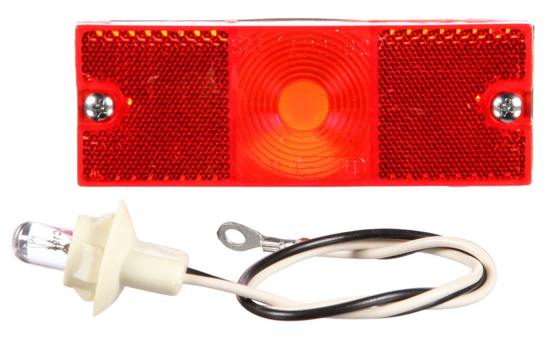 18 Series Red Incandescent 2"x5" Rectangular Marker Clearance Light, Socket Assembly & 2 Screw Mount | Truck-Lite 18300R