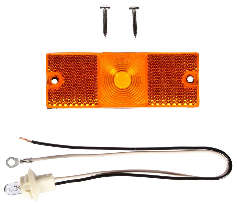 18 Series Yellow Incandescent Rectangular Marker Clearance Light, Socket Assembly & 2 Screw Mount | Truck-Lite 18300Y